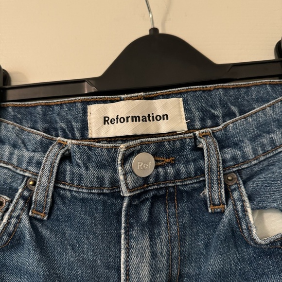 Reformation Julia Crop High Waist Sz 25 in Baltic Wash - Picture 5 of 7